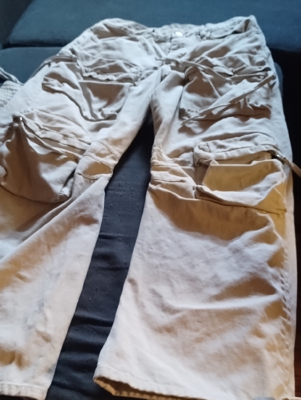 Men's Casual Cargo Pants in Light Beige